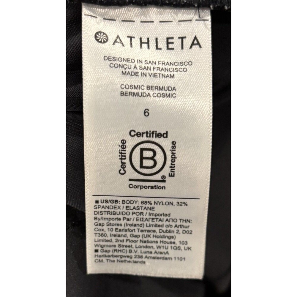 Athleta Black Bermuda Shorts Womens Size 6 Stretch 9” Inseam Lightweight - Picture 7 of 7